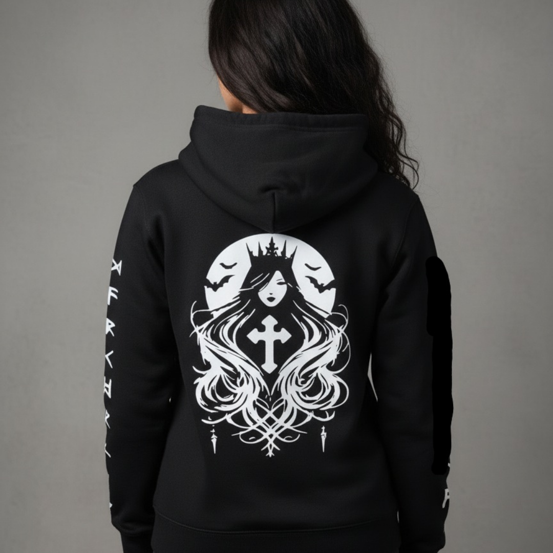 gothic queen black hoodie
