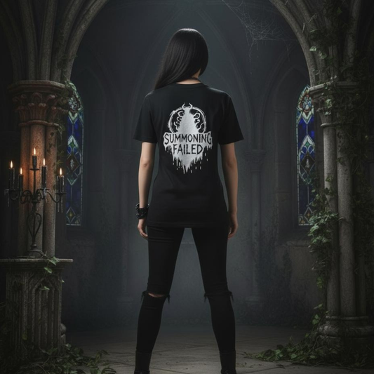 gothic summoning failed horror black t-shirt