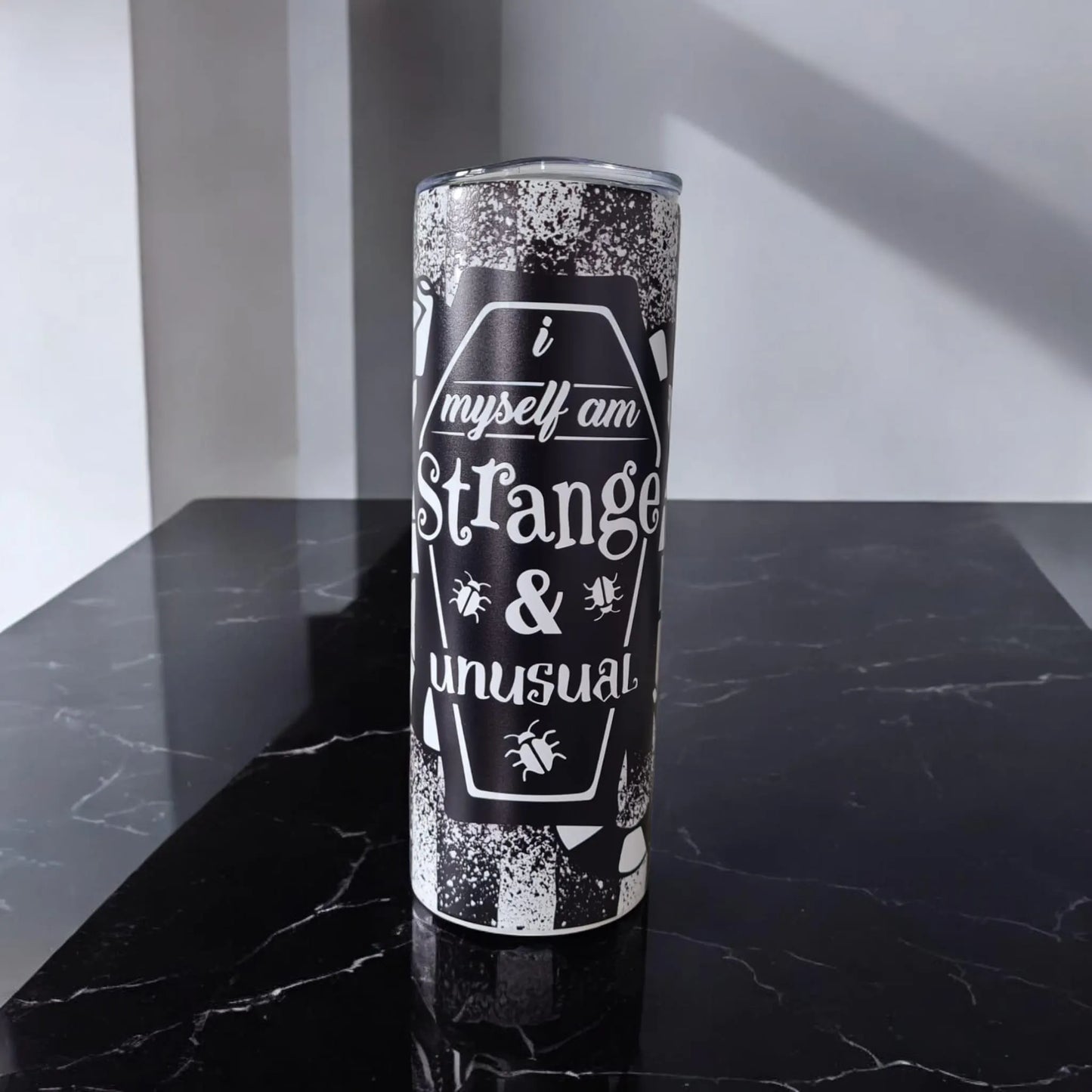 Black & White Strange & Unusual – Gothic Horror Tumbler
