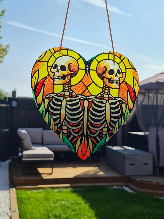 Eternal Love – Gothic Skeleton Lovers Suncatcher