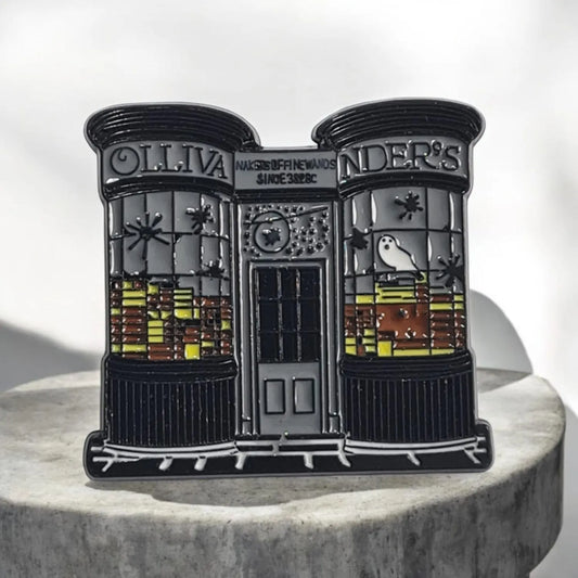 olivanders ceramic pin badge fashion UK gothic wear