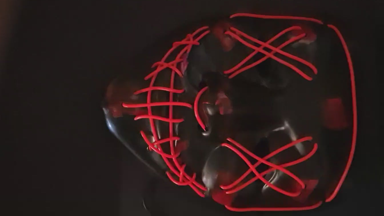 LED Purge-Style Mask - Illuminated Fashion Accessory